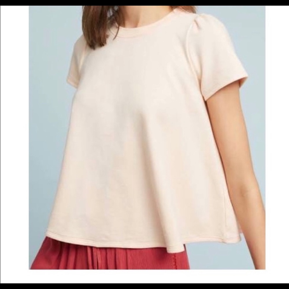 Anthro Eri+Ali Trapeze Style shirt in peach, sz L